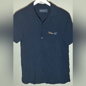Abercrombie & Fitch Pride Collection Blue Button UP Shirt Men's Small